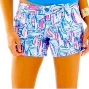 Lilly Pulitzer Callahan Sailboat Red Right Return Shorts